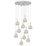 Telbix Oneta 10 Light Cluster Pendant | White
