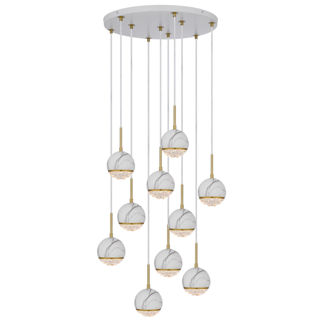 Telbix Oneta 10 Light Cluster Pendant | White