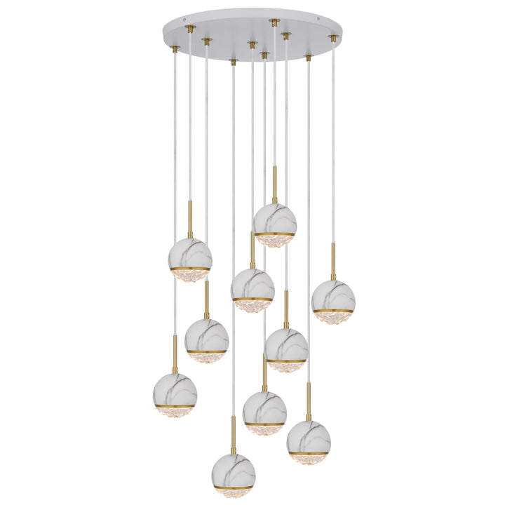 Telbix Oneta 10 Light Cluster Pendant | White