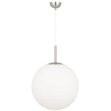 Nickel Telbix Bally Opal Matt Glass Ball Pendant Light | 400mm