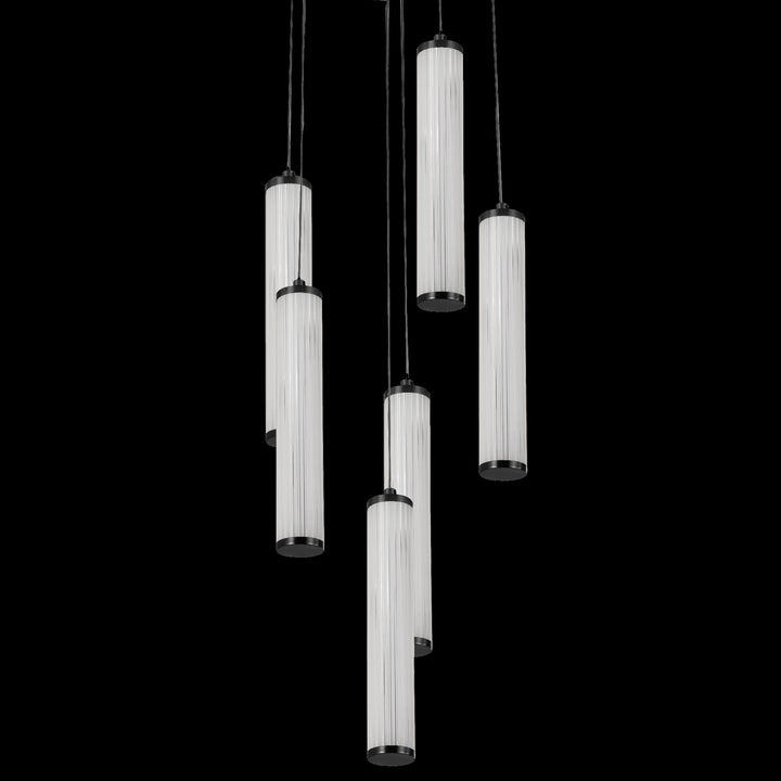 Calibo Charm Modern Fluted 6 Light Cluster Pendant | Black