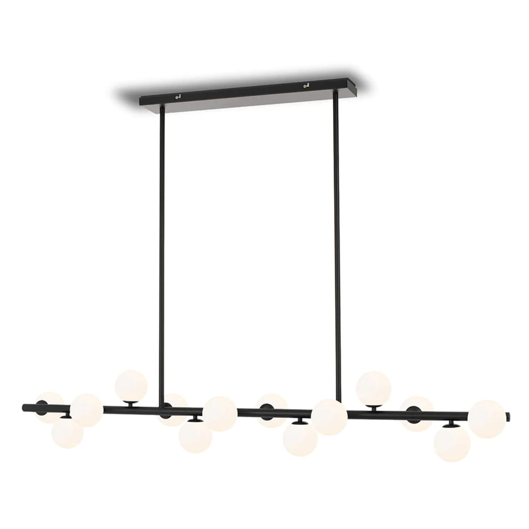 Telbix Moran 14 Light Medium Linear Pendant | Black & Opal
