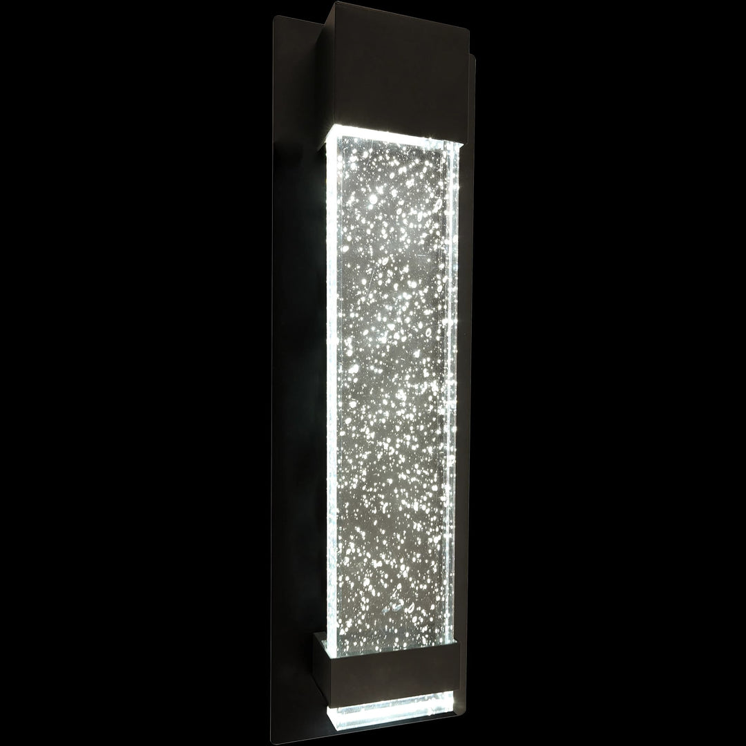 Calibo Coot Medium Rectangular Bubble Glass Weatherproof LED Exterior Wall Light | Black