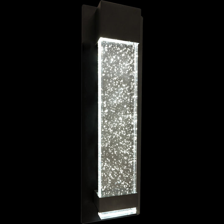 Calibo Coot Medium Rectangular Bubble Glass Weatherproof LED Exterior Wall Light | Black