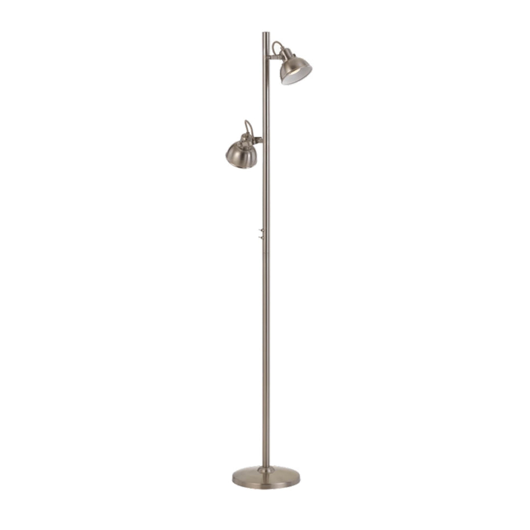 Telbix Carson 2 Light Floor Lamp (GU10) | Matte Nickel