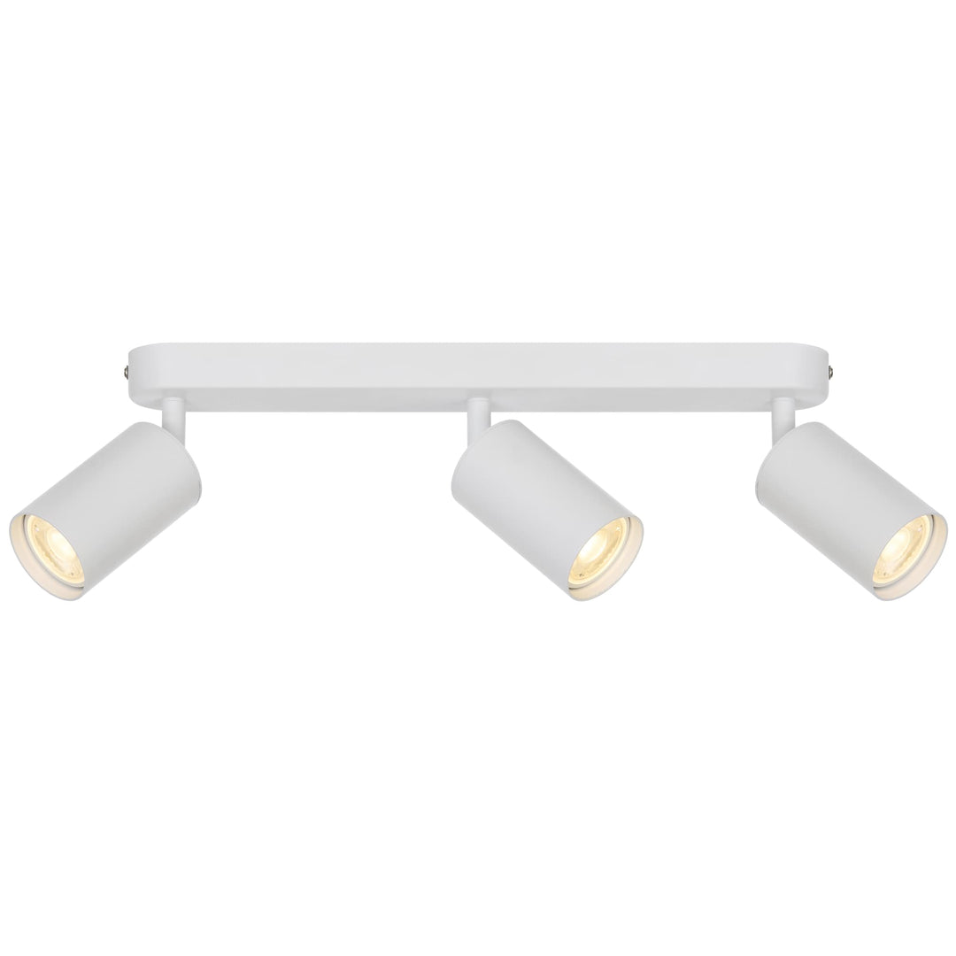 Telbix Picard 3 Light Minimalist Bar Spotlight with Rotatable Heads | White