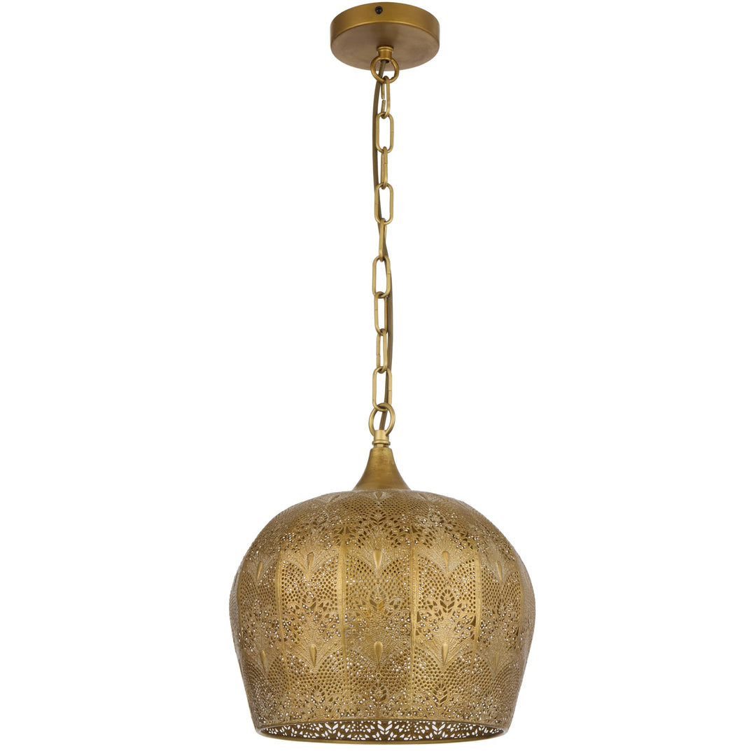 Telbix Mersin 1 Light Pendant Light | Antique Brass