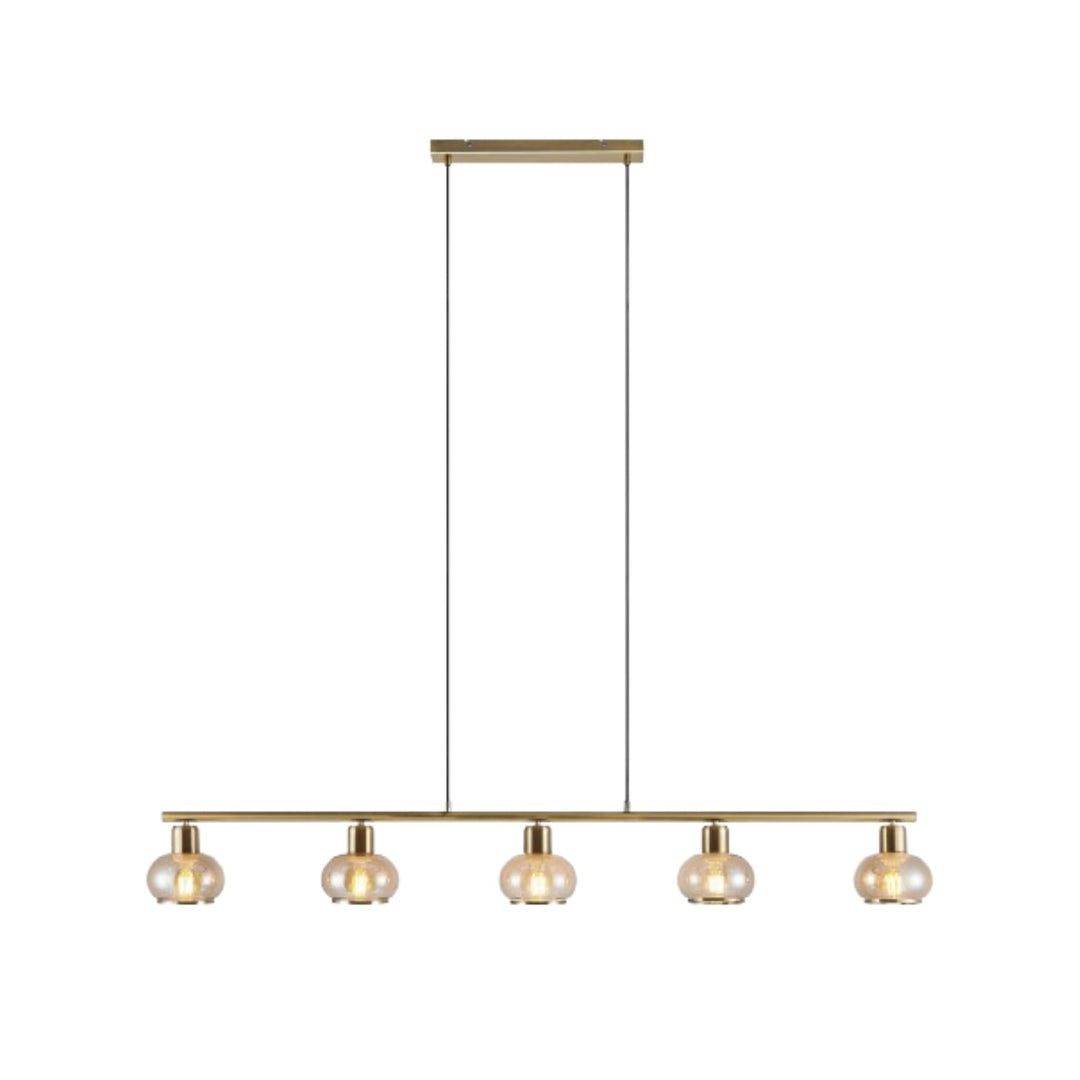 Telbix Marbell 5 Light Bar Pendant | Antique Brass