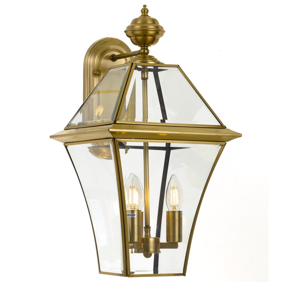Telbix Rye 3 Light Exterior Wall Light | Antique Brass