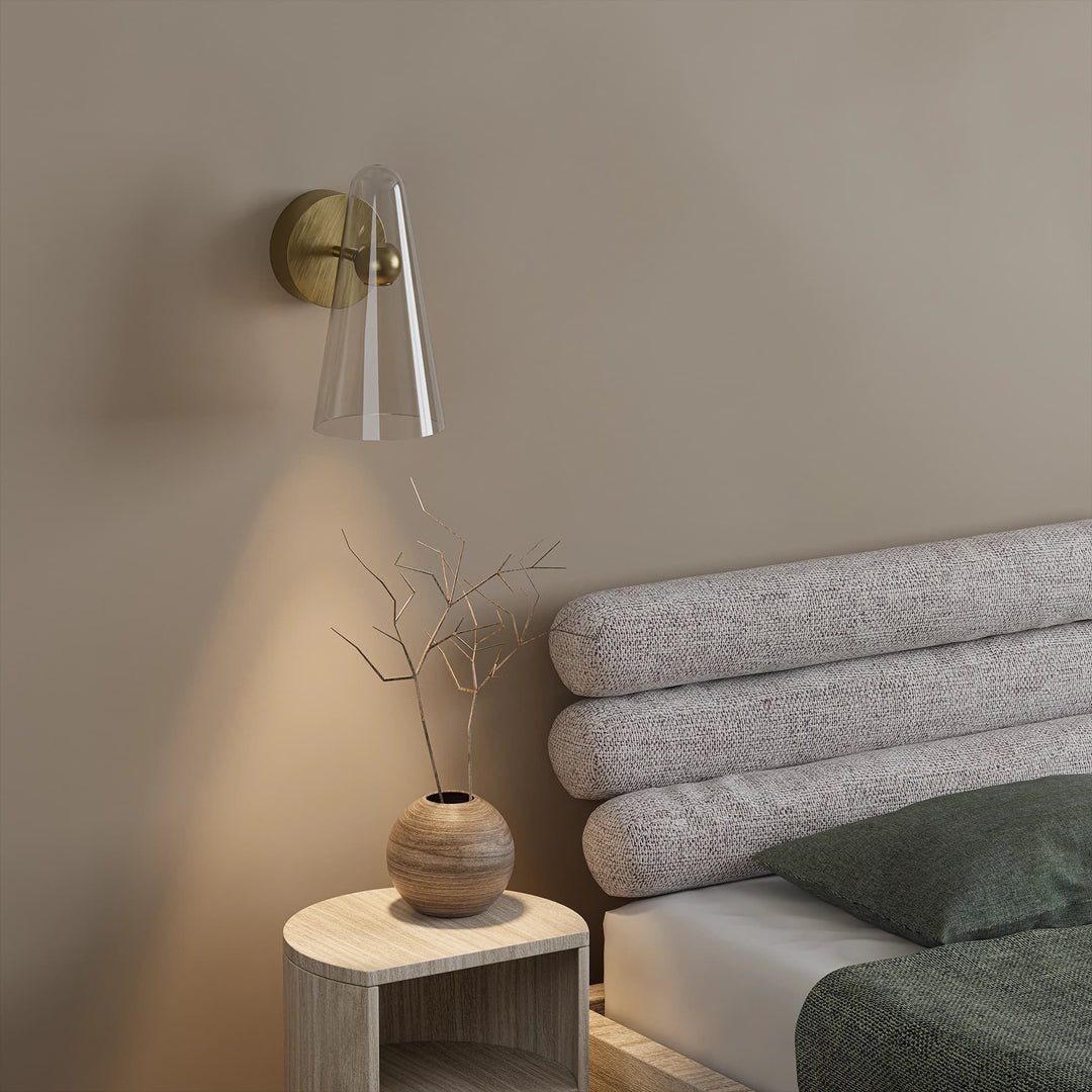Calibo Skua Artisan Glass Tricolour LED Wall Light | Brushed Brass