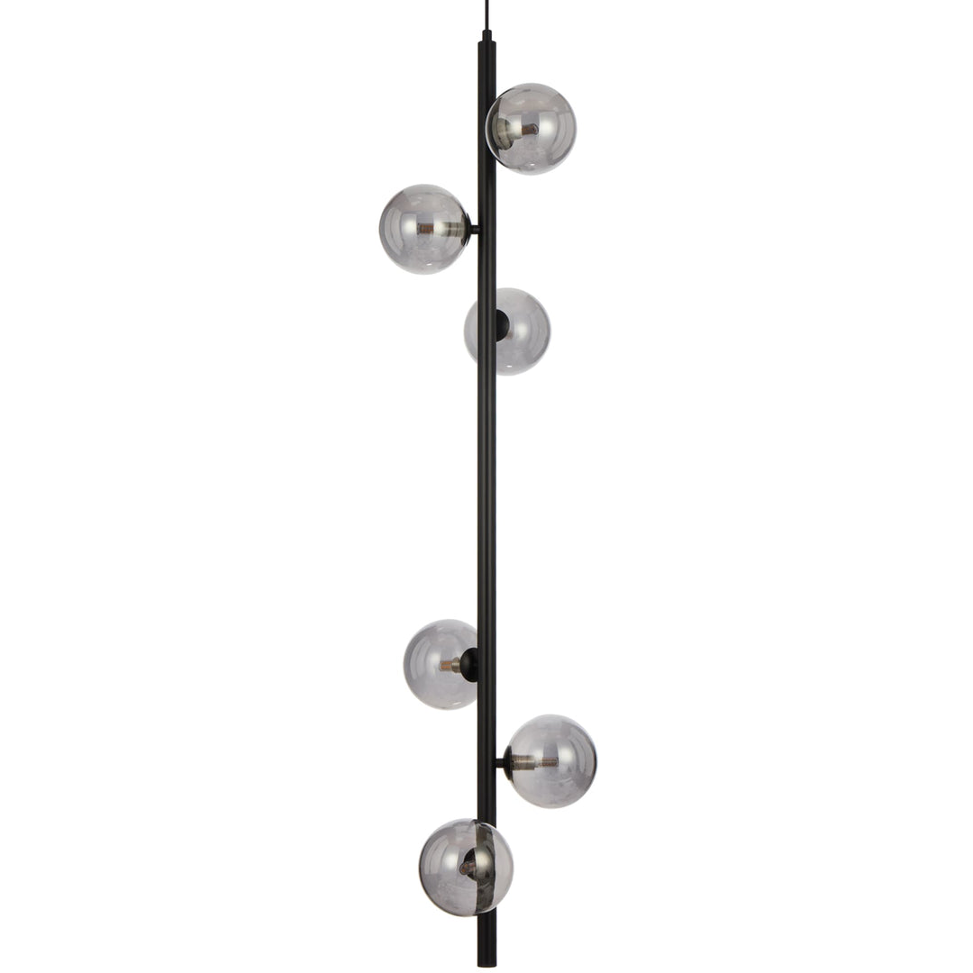 Telbix Black Elson 6 Light Pendant Light | Smoke