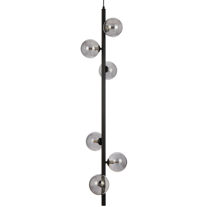 Telbix Black Elson 6 Light Pendant Light | Smoke