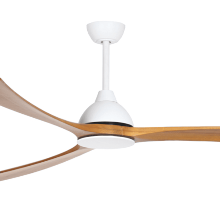 Fanco Sanctuary Oversized 92" Commercial DC Ceiling Fan with Remote for Large Indoor/Outdoor Areas | White/Teak