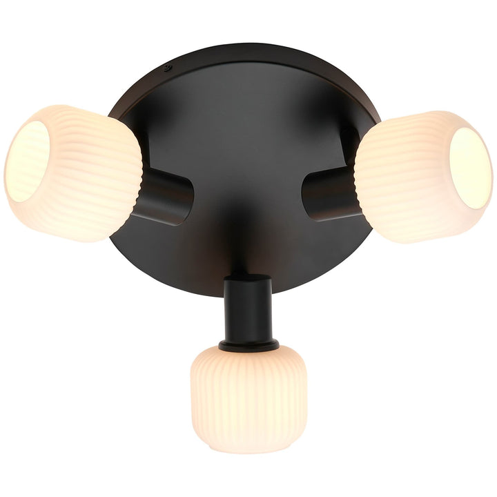 Nordlux Milford Mini 3 Light Flush Mount | Black
