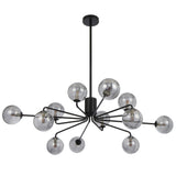Telbix Felton 12 Light Pendant | Black and Smoke