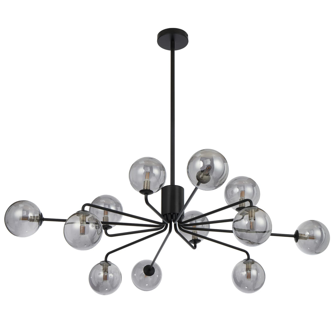 Telbix Felton 12 Light Pendant | Black and Smoke