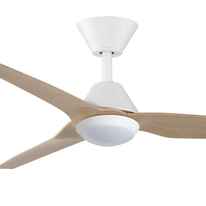 Fanco Smart Infinity-iD 48" DC Ceiling Fan With 18W Dimmable CCT LED Light & Remote | White & Beechwood