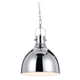 Telbix Market Metal Dome Shade Pendant Light | Chrome