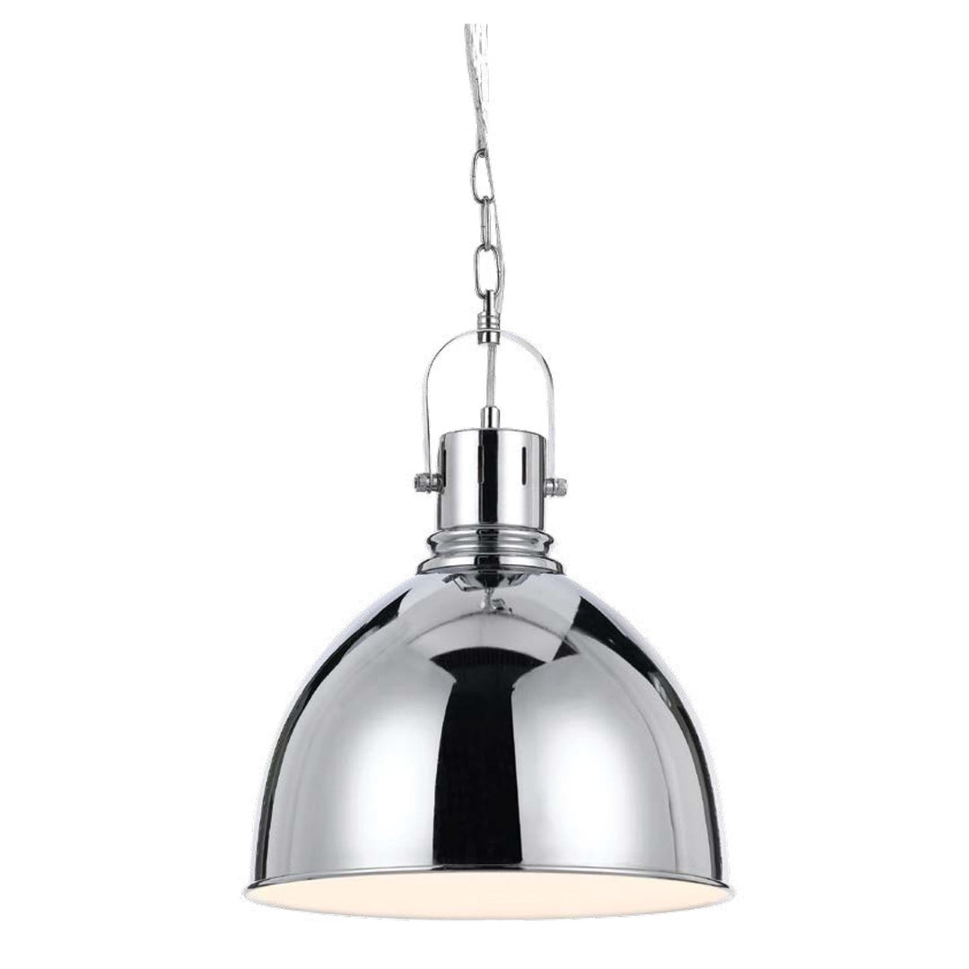 Telbix Market Metal Dome Shade Pendant Light | Chrome