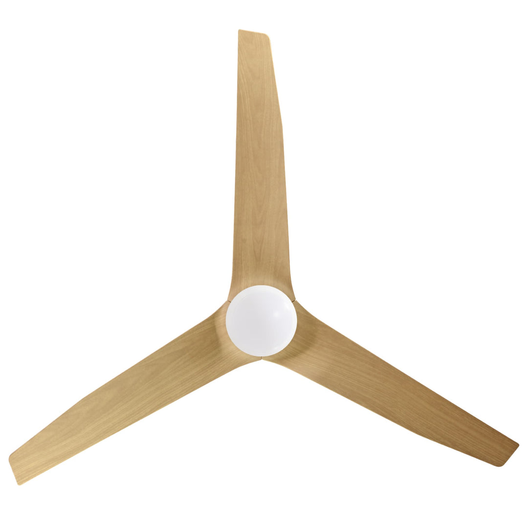 Fanco Infinity-iD 54" Smart DC Ceiling Fan with LED Light and Remote | White & Beechwood