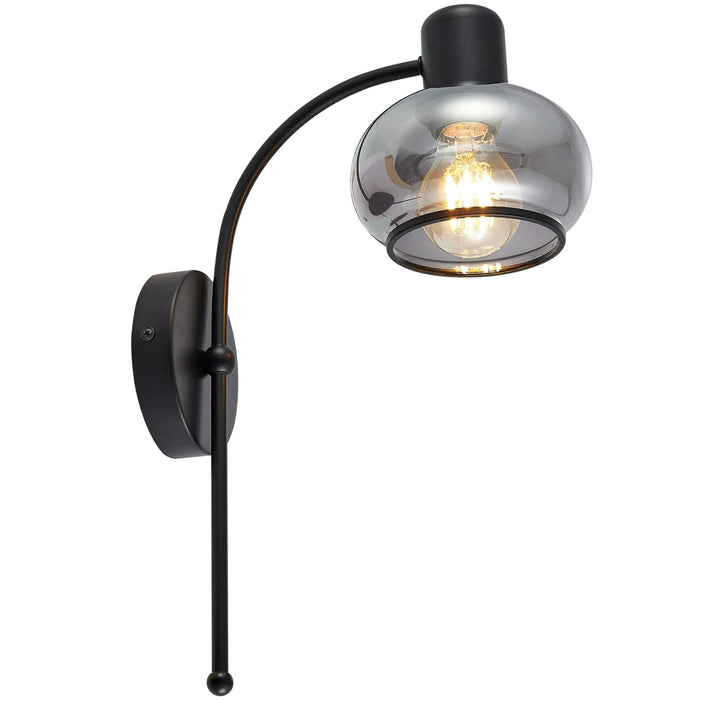 Telbix Marbell 1 Light Wall Light (E27) | Black