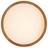 Telbix Thalia Tricolour LED Round Oyster Light with Wood Accent | Large