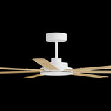 Calibo Alula 80" (2032mm) 7 Blade Indoor/Outdoor DC Ceiling Fan & Remote | White & Bamboo