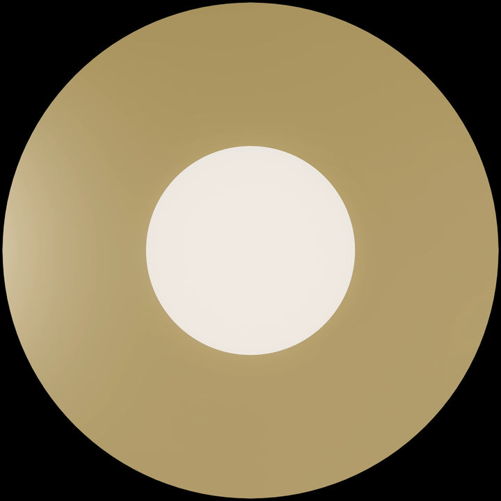 Calibo Crest Opal Glass 120mm Orb Wall Light Round Plate 300mm | Brass