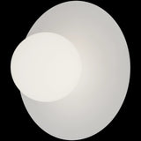 Calibo Crest Opal Glass 140mm Orb Wall Light Round Plate 300mm | White