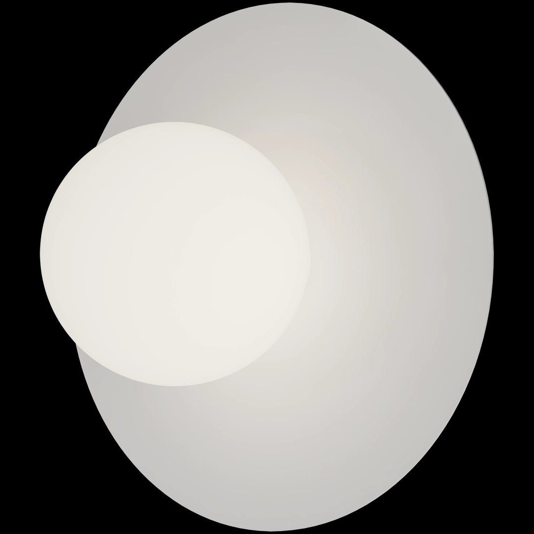 Calibo Crest Opal Glass 140mm Orb Wall Light Round Plate 300mm | White