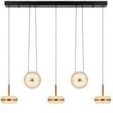 Telbix Govan 5 Light LED Bar Pendant Light | Antique Gold