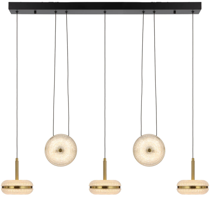 Telbix Govan 5 Light LED Bar Pendant Light | Antique Gold