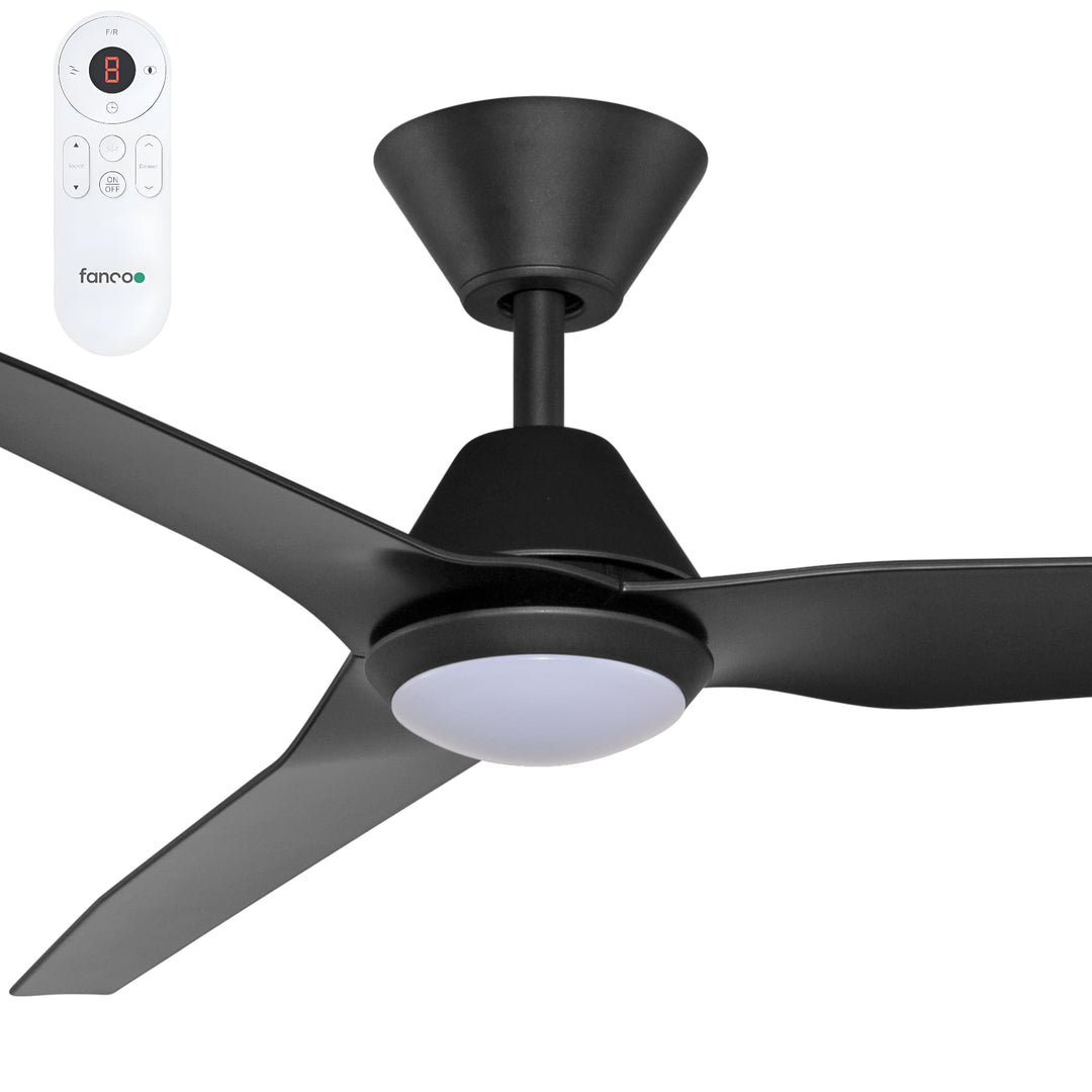 Fanco Infinity-iD 54" DC Smart Ceiling Fan with LED Light and Remote | Black