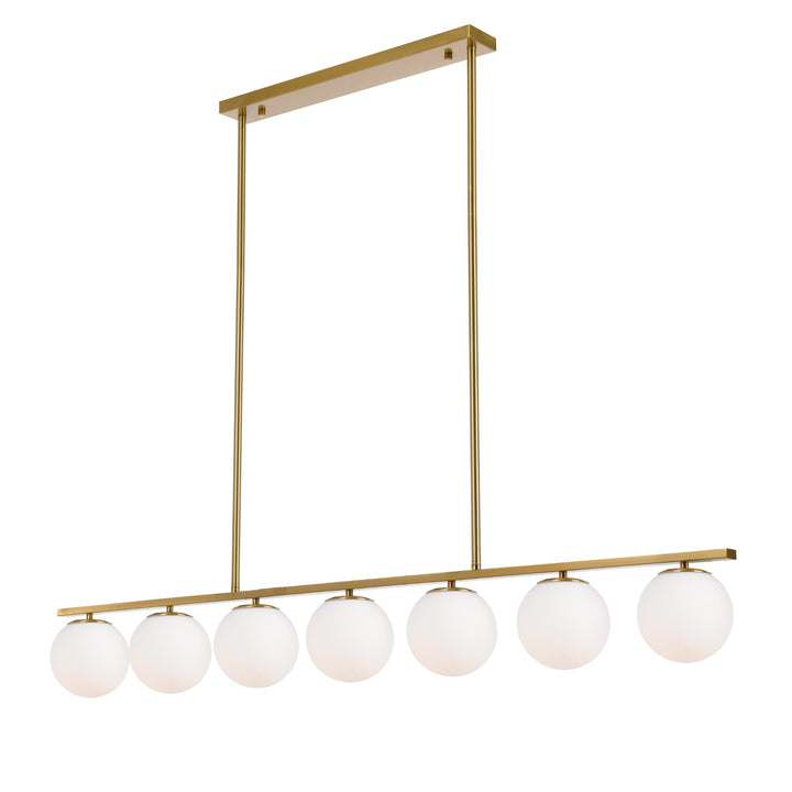 Telbix Marsten Gold Glass Pendant E27 | 7 Light Bar