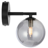Telbix Felton Black 1 Light Wall Light | Smoke