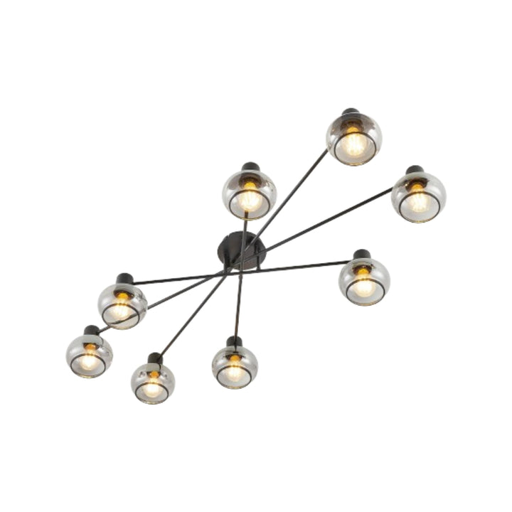 Telbix Marbell 8 Light Close to Ceiling Light | Black