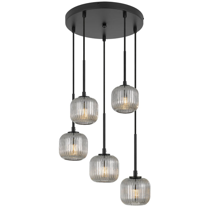 Telbix Bobo 5 Light Glass Pendant | Black