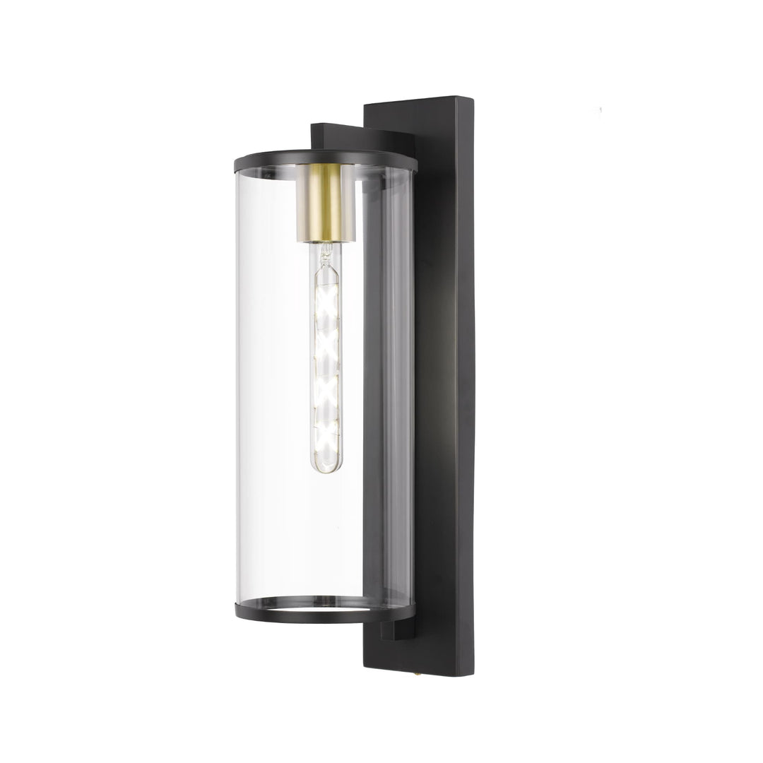 Large Telbix Perova IP44 Industrial Wall Light | Black