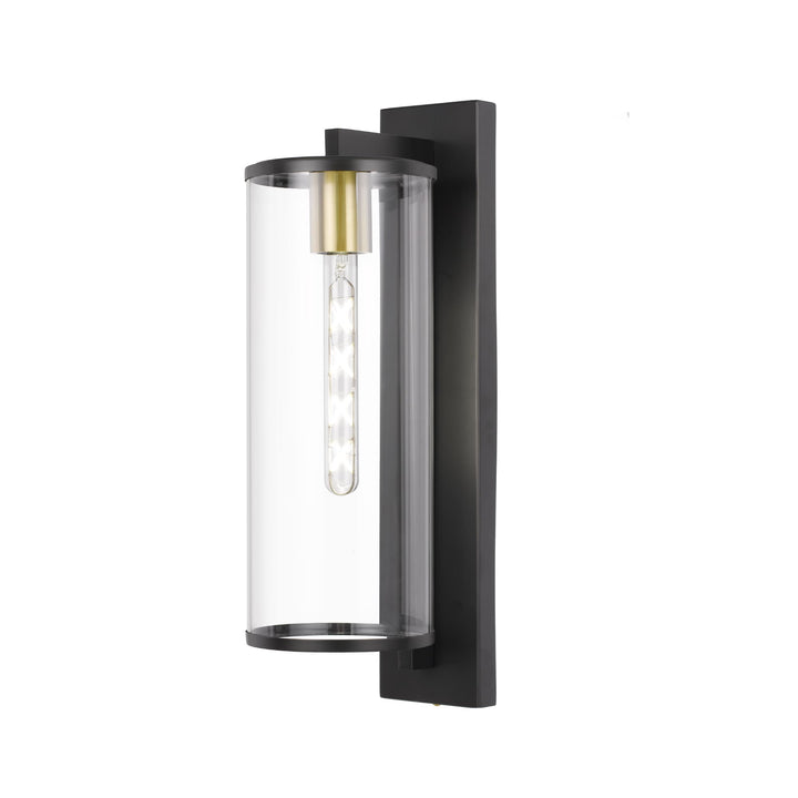 Large Telbix Perova IP44 Industrial Wall Light | Black