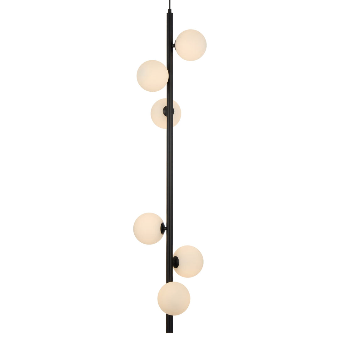 Telbix Black Elson 6 Light Pendant Light | Opal Matt