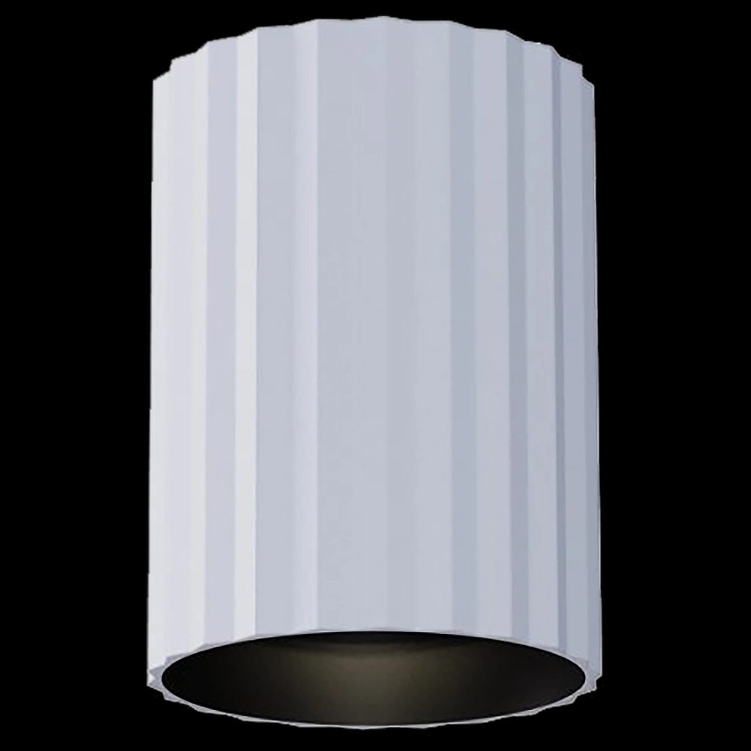 Calibo Canary Fluted 150mm Surface Mounted Downlight | White