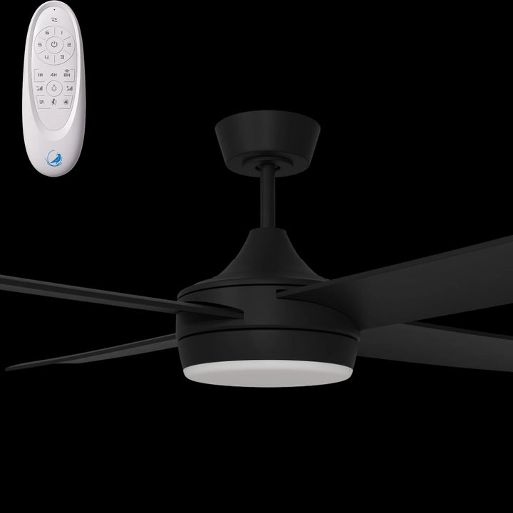 Calibo Breeze Silent 52" (1320mm) ABS Energy Efficient DC Ceiling Fan with 24W LED Light and Remote | Black