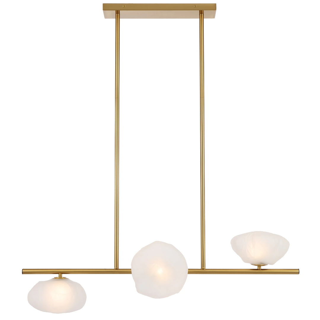 Telbix Zecca 3 Light Bar Pendant | Antique Gold and Frost