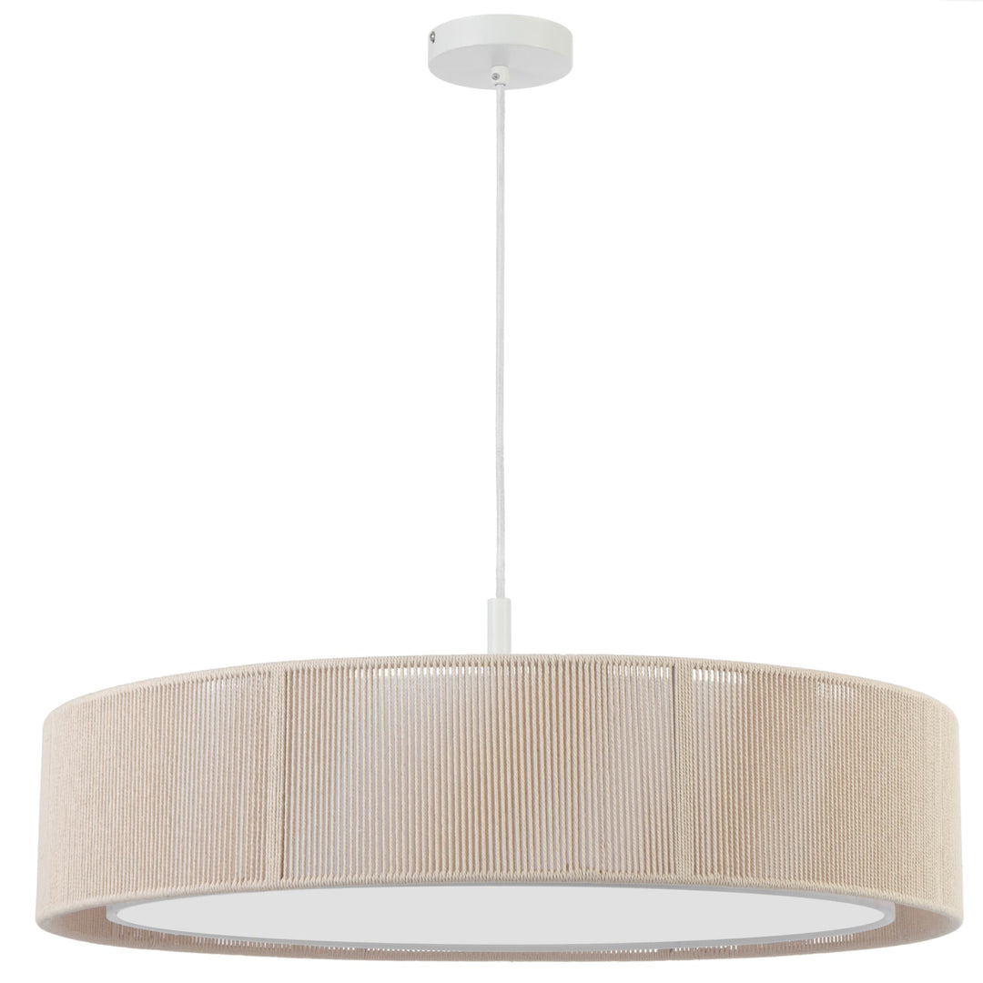 Telbix Cusco Scandinavian Pendant with Soft Woven Fabric Shade | Large