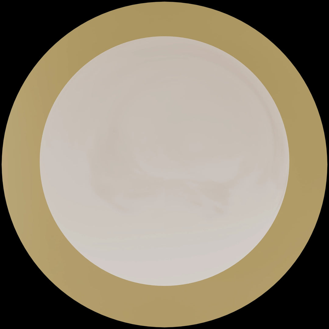 Calibo Crest Alabaster Glass 140mm Orb Wall Light Round Plate 200mm | Brass