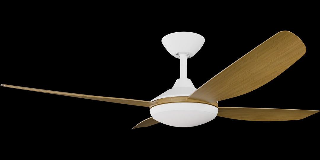 Calibo Vanga 48" DC Smart Ceiling Fan with LED Light and Remote Control | White and Teak