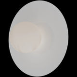 Calibo Crest Alabaster Glass 120mm Orb Wall Light Round Plate 300mm | White