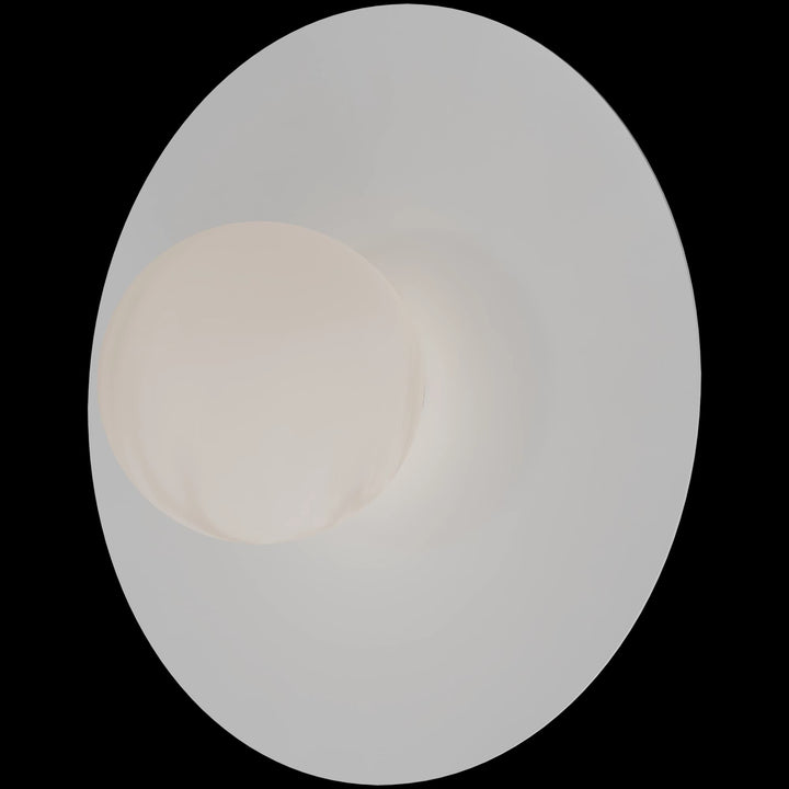 Calibo Crest Alabaster Glass 120mm Orb Wall Light Round Plate 300mm | White