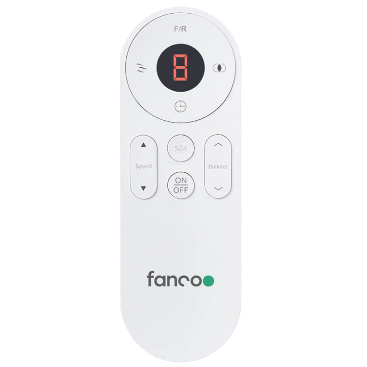 White Fanco Eco Silent DC Ceiling Fan No Light with Remote | 48"