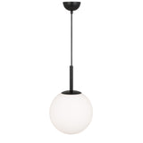Black Telbix Bally Opal Matt Glass Ball Pendant Light | 250mm